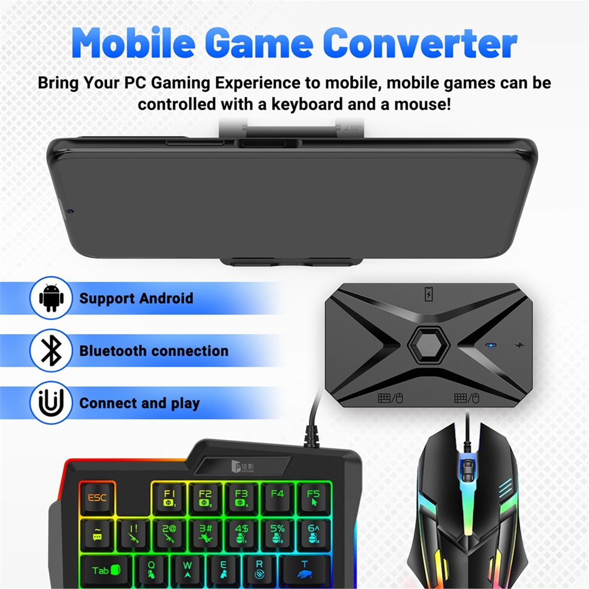 ABGN Mobile Games Converter Ki - огляд і ціна Gaming Keyboard And Mouse Converter For Mobile