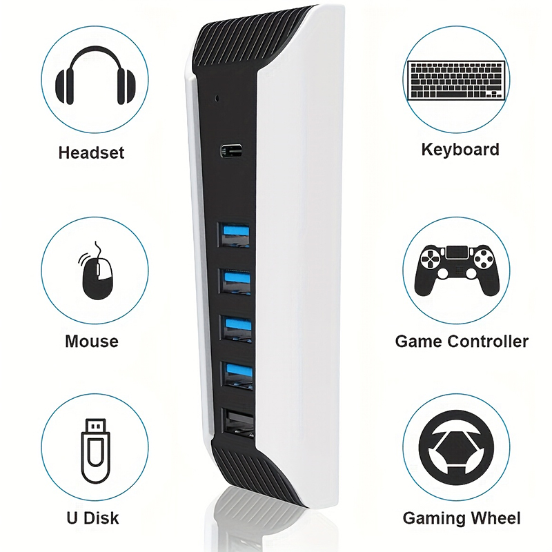 5 in 1 USB Hub for PS5 Console - огляд і ціна Gaming Keyboard Splitter