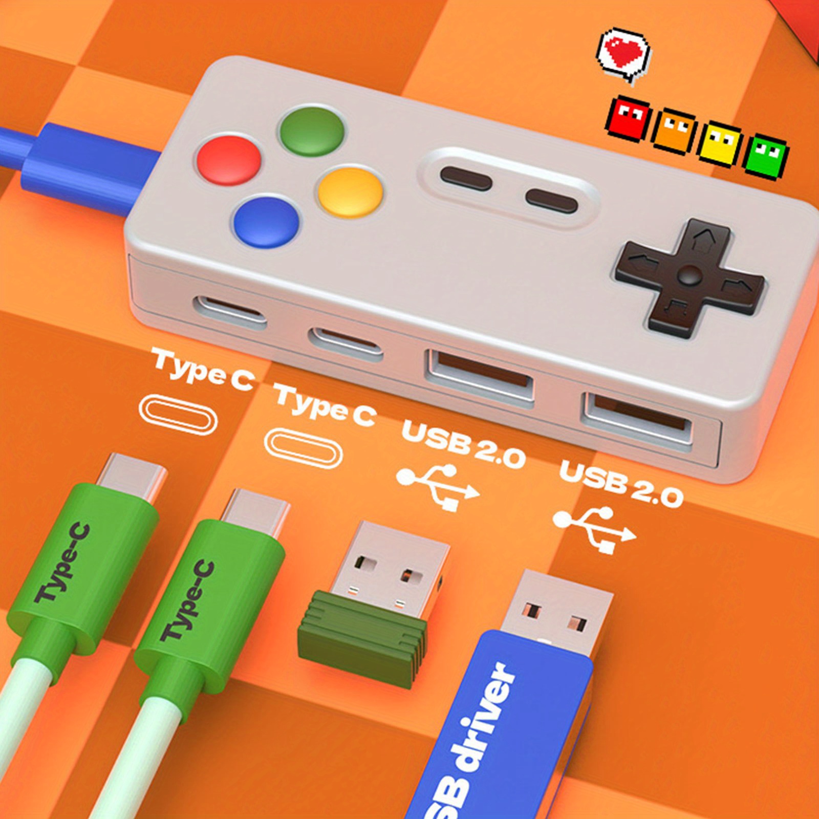 1PC Cartoon USB C Extension Ad - огляд і ціна Gaming Keyboard Type C