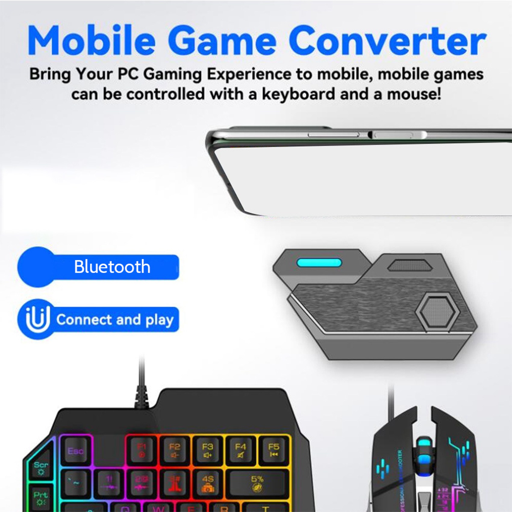 ONNL Gamepad Mobile PUBG Contr - огляд і ціна Gaming Keyboard And Mouse Converter For Mobile
