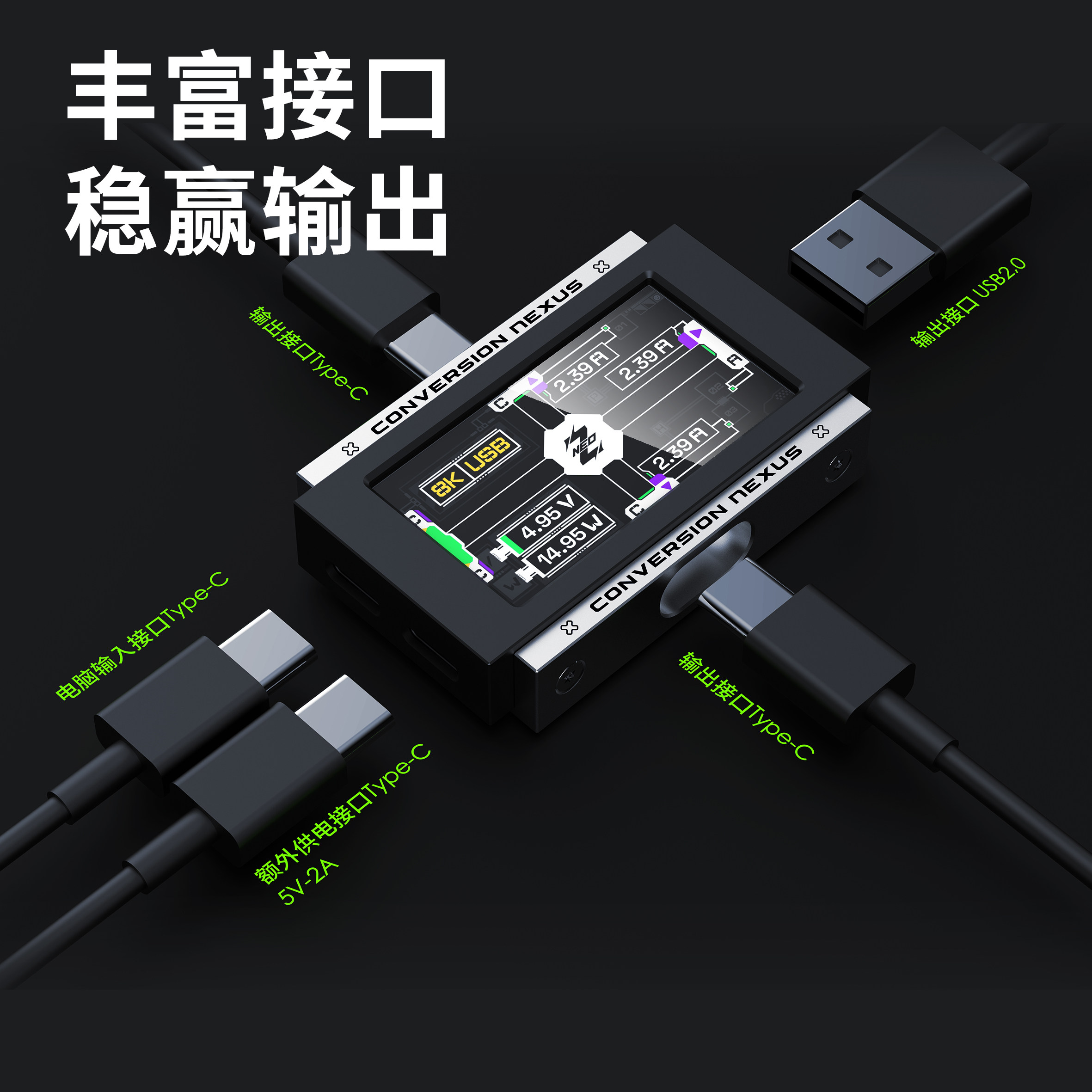 2-in-3-out Gaming USB Hub Inde - огляд і ціна Gaming Keyboard Splitter