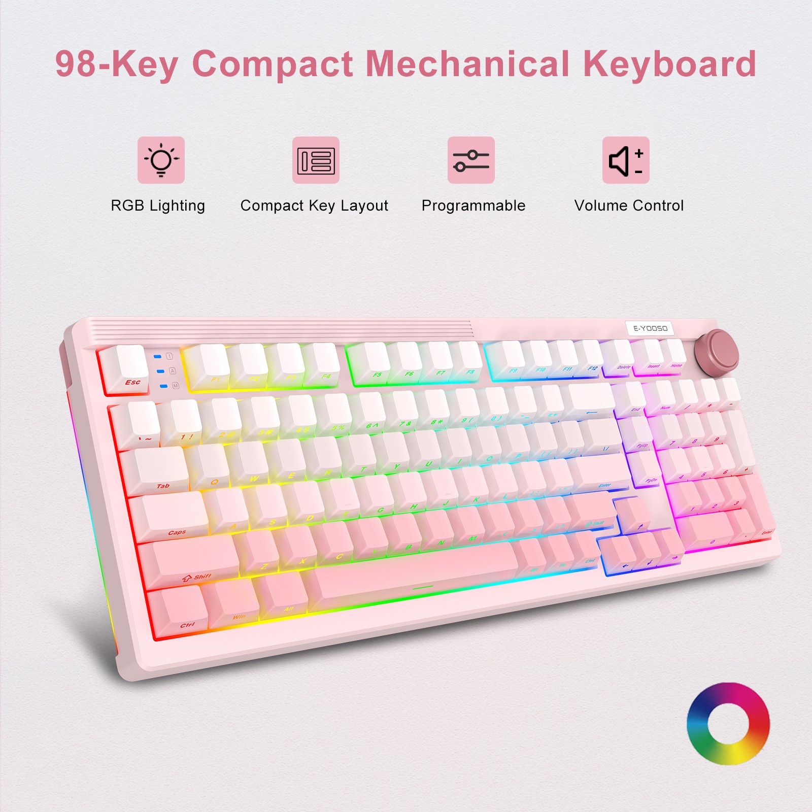 E-YOOSO 98-Key Wired Tri-mode  - огляд і ціна Gaming Keyboard E Yooso
