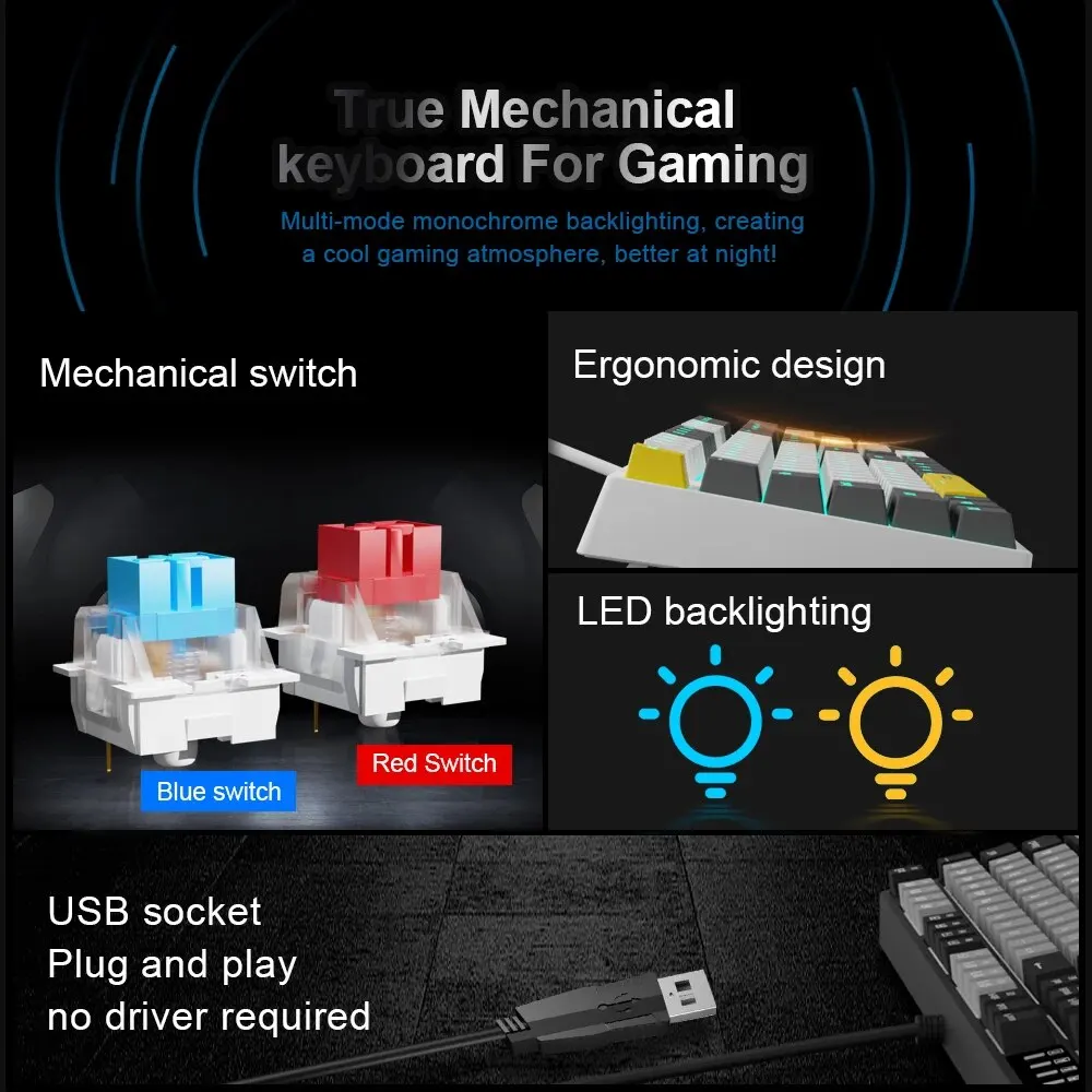 E-YOOSO Z14 USB Mechanical Gam - огляд і ціна Gaming Keyboard E Yooso