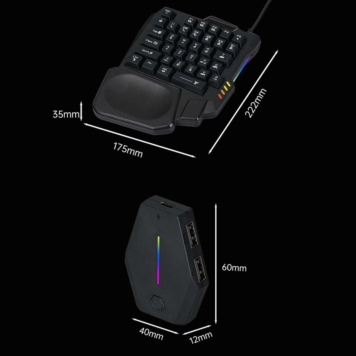 ★▲ 35Key Ergonomics RGB Gaming - огляд і ціна Gaming Keyboard And Mouse Converter For Mobile